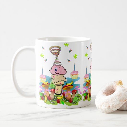 Twins Cupcake Happy Birthday Mug  Koffiemok (Met donut)