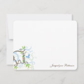 Twins Cute Baby Boys Whimsical Blue Peas in Pod Bedankkaart (Voorkant)