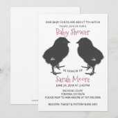 Twins Cute Baby Chicken Baby shower Kaart (Voorkant / Achterkant)