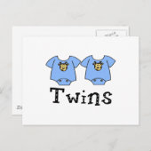 Twins Cute Bodysuit 2 jongens Briefkaart (Voorkant / Achterkant)