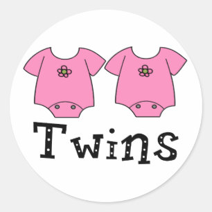 Twins Cute Bodysuit 2 meisjes Ronde Sticker