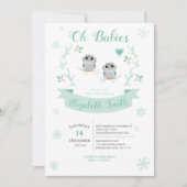 Twins Cute is seksneutraal winterbabydouche Kaart (Voorkant)