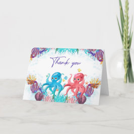 Twins Cute Ocean baby Octopus Colorful Bedankt