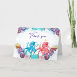Twins Cute Ocean baby Octopus Colorful Bedankt