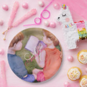 TWINS DIE EEN BOEK MONOGRAM PARTIJ LEZEN PAPIEREN BORDJE (Feest)