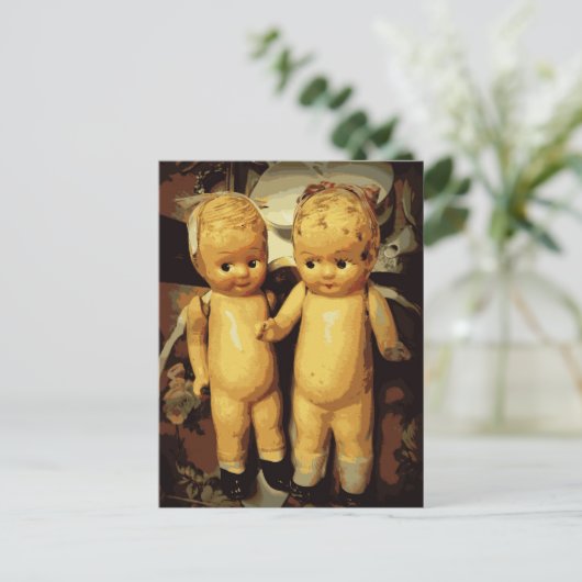 Twins Dolls Briefkaart (Staand voorkant)