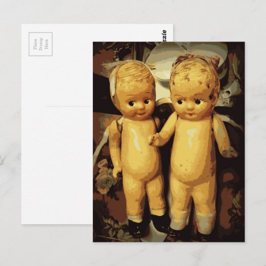 Twins  Dolls Briefkaart (Voorkant / Achterkant)