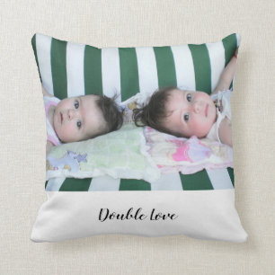 Twins Double Love, Hearts Pattern Kussen