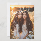 Twins Dubbel Afstudeerder Party Foto Aankondiging (Voorkant)