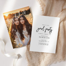 Twins Dubbel Afstudeerder Party Foto Aankondiging