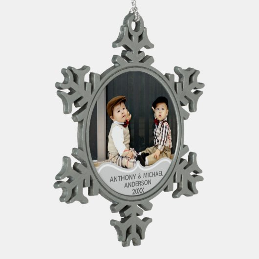 TWINS Eerste Kerst FOTO Ornament Baby's (Links)