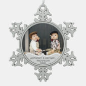 TWINS Eerste Kerst FOTO Ornament Baby's (Voorkant)