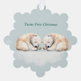 Twins Eerste Kerst Polar Beer Ornament