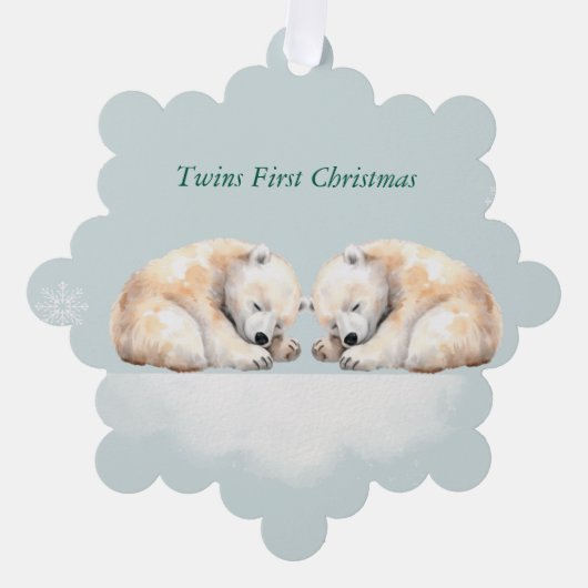 Twins Eerste Kerst Polar Beer Ornament (Voorkant)