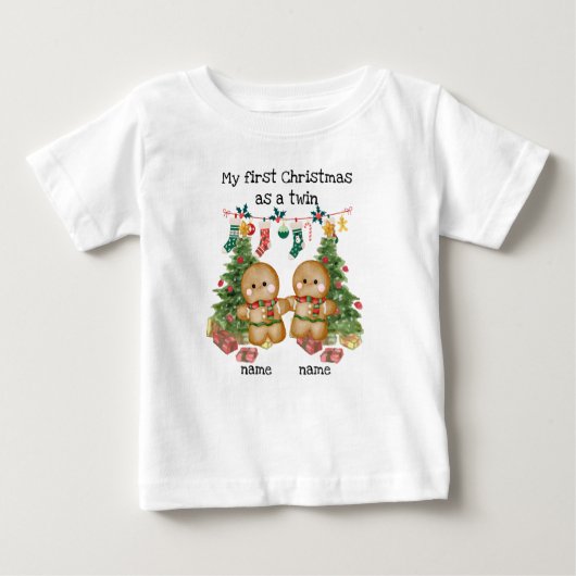 Twins eerste kerst T-shirt (Voorkant)