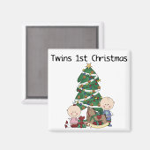 Twins Eerste Kerst Tshirts en Cadeaus Magneet (Voorkant / Achterkant)