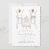 Twins Eerste Verjaardag Smash Cake Kaart (Voorkant)