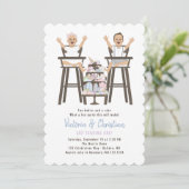 Twins Eerste Verjaardag Smash Cake Kaart (Staand voorkant)