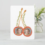 Twins eerste verjaardagsfeestje Cherry 1e tweeling Kaart (Staand voorkant)