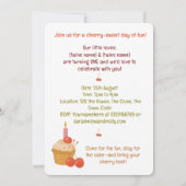 Twins eerste verjaardagsfeestje Cherry 1e tweeling Kaart (Achterkant)