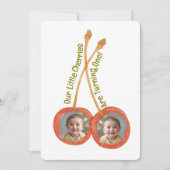 Twins eerste verjaardagsfeestje Cherry 1e tweeling Kaart (Voorkant)