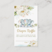 Twins Elephant Boy Girl Baby shower Diaper Raffle Informatiekaartje (Voorkant)