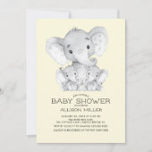 TWINS Elephant Neutraal Baby shower Kaart (Voorkant)