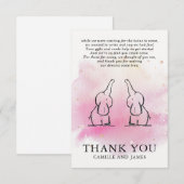 Twins Elephants Baby shower Dank u wel Bedankkaart (Voorkant / Achterkant)