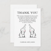 Twins Elephants Baby shower Invitation Bedankkaart (Voorkant / Achterkant)