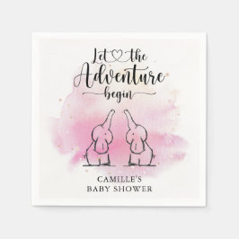 Twins Elephants Baby shower Napkins Servet