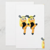 twins emoji briefpapier (Voorkant / Achterkant)