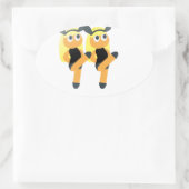twins emoji ovale sticker (Tas)
