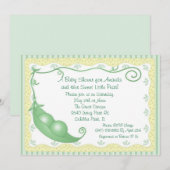 Twins erwten in een pod Baby Shower Invitaties Kaart (Voorkant / Achterkant)