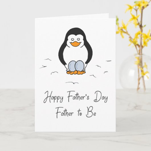Twins, Father's Day Father to Be, Penguin Eggs Kaart (Gele Bloem)