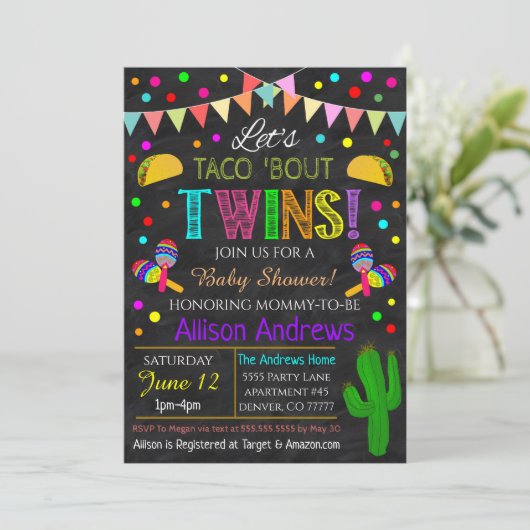 Twins Fiesta Baby shower Kaart (Staand voorkant)