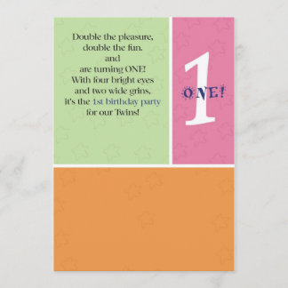 Twins First Birthday Kaart