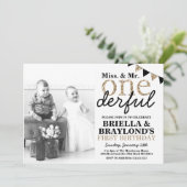 Twins First Birthday Onederful Invitation Kaart (Staand voorkant)