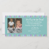 Twins First Birthday Party Invitation (Voorkant)