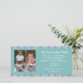 Twins First Birthday Party Invitation (Staand voorkant)