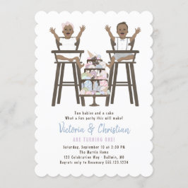 Twins First Birthday Smash Cake Kaart