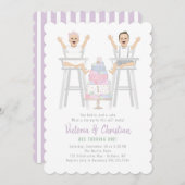 Twins First Birthday Smash Cake Kaart (Voorkant / Achterkant)