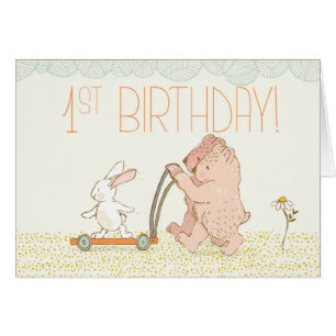 Twins First Birthday Walking Beer and Rabbit