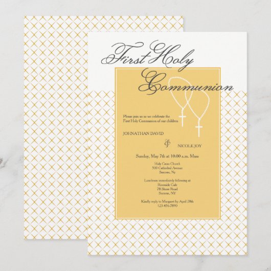 Twins First Heilige Communie Kaart (Voorkant / Achterkant)