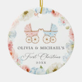 Twins First KerstBoy en Girl Ceramic Ormenmenmenme Keramisch Ornament (Voorkant)