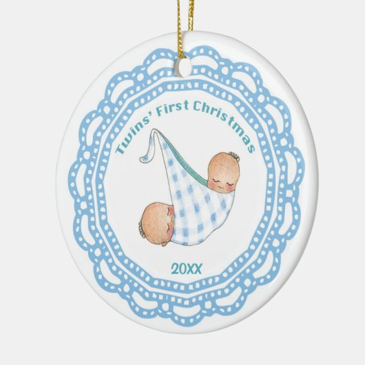 Twins First KerstBoy Ornament (Links)