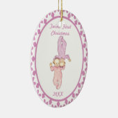 Twins First KerstGirl Oval Ornament (Rechts)