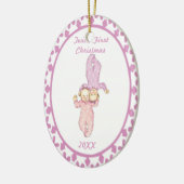 Twins First KerstGirl Oval Ornament (Links)