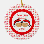 Twins First Kerstkerstkerstkerstkerstkerstkerstker Keramisch Ornament (Voorkant)