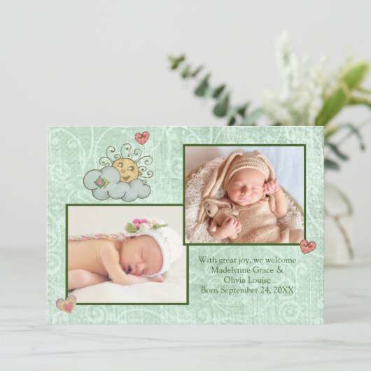 Twins Folk Art Green Aankondiging (Staand voorkant)