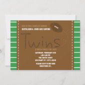 TWINS FOOTBALL Sport Baby shower Uitnodiging (Voorkant)